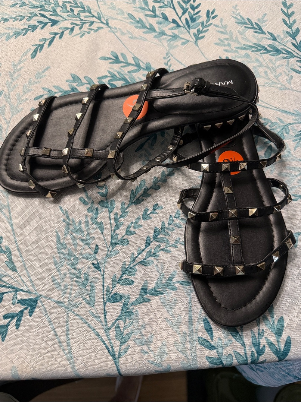 Marc Fisher Black Studded Strappy Sandals